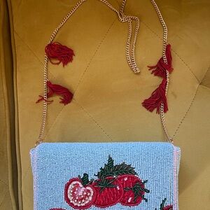 Beaded Tomato Crossbody Bag